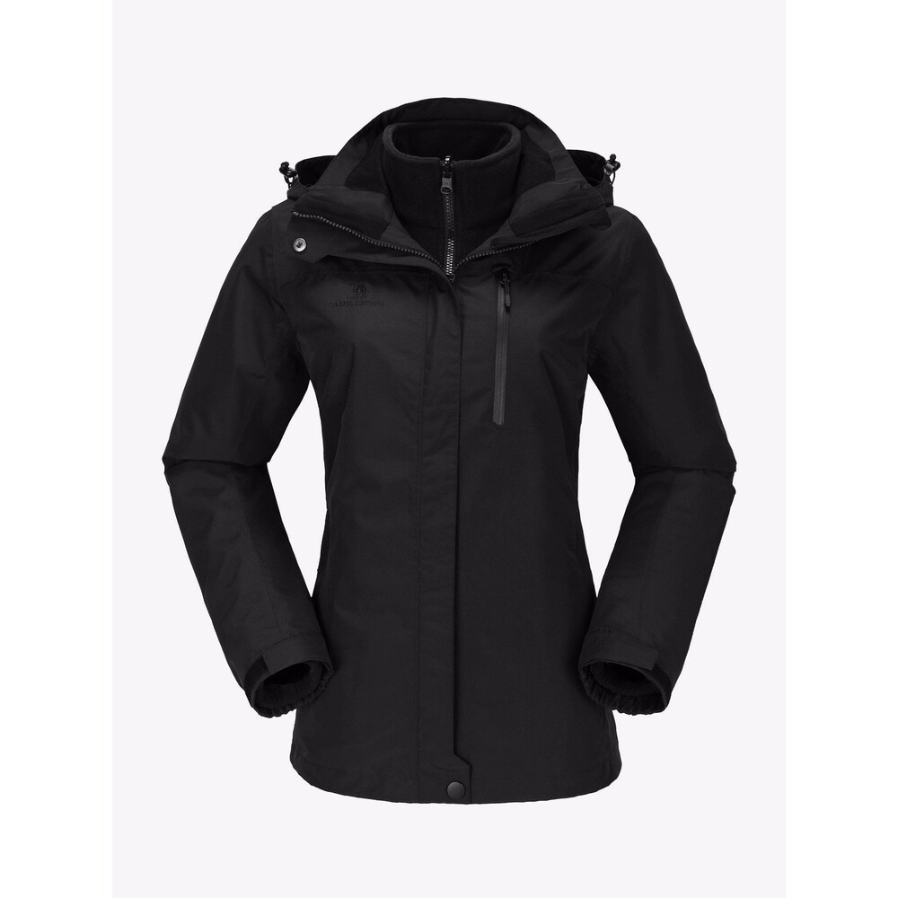 Camel Crown Womens 3 In 1 Jacket Black Waterproof Ski Fleece Winter Small S - Picture 6 of 10